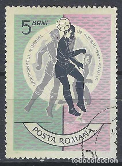 Sellos: RUMAN&Iacute;A 1966 - CAMPEONATO MUNDIAL DE F&Uacute;TBOL EN INGLATERRA - USADO