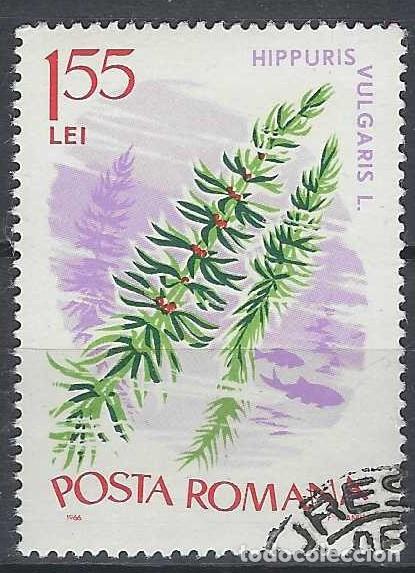 Sellos: RUMAN&Iacute;A 1966 - FLORA ACU&Aacute;TICA - USADO