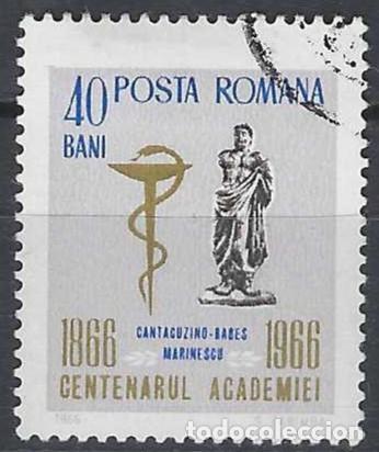 Sellos: RUMAN&Iacute;A 1966 - CENTENARIO ACADEMIA DE LAS ARTES - USADO