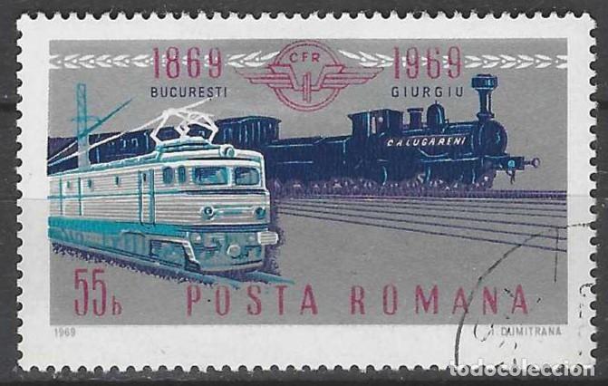 Sellos: RUMAN&Iacute;A 1969 - CENTENARIO DE LOS FERROCARRILES RUMANOS - USADO