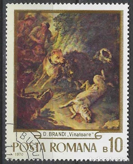 Sellos: RUMAN&Iacute;A 1970 - LA CAZA EN LA PINTURA - USADO