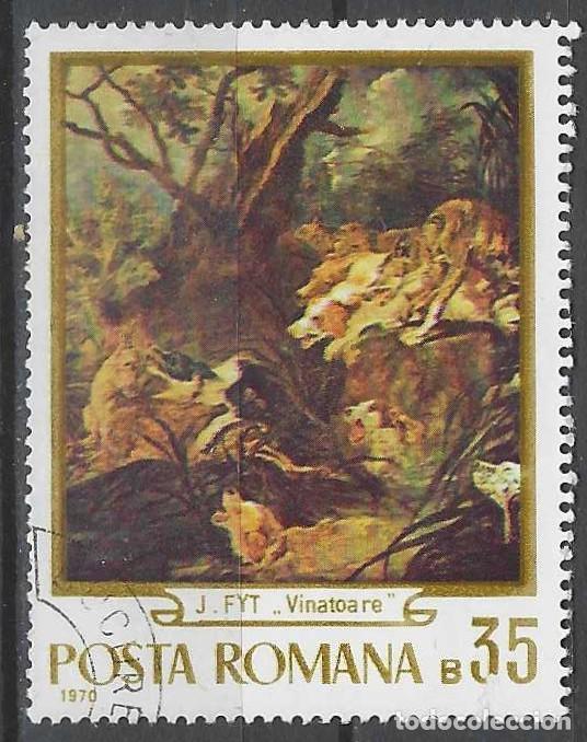 Sellos: RUMAN&Iacute;A 1970 - LA CAZA EN LA PINTURA - USADO
