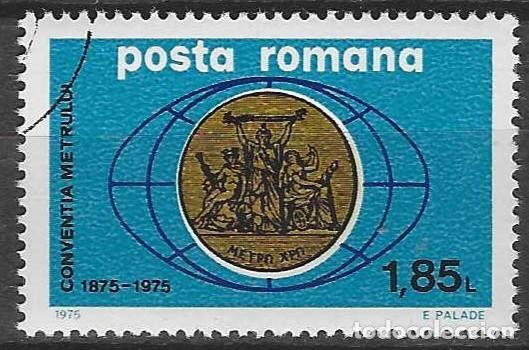 Sellos: RUMAN&Iacute;A 1975 - CENTENARIO DE LA CONVENCI&Oacute;N INTERNACIONAL DEL METRO - USADO