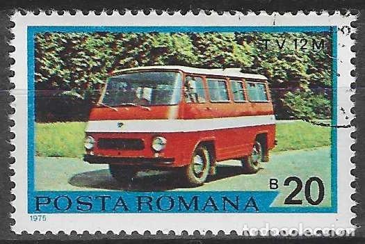 Sellos: RUMAN&Iacute;A 1975 - INDUSTRIA AUTOMOVIL&Iacute;STICA RUMANA, T.V.12M MINIB&Uacute;S - USADO