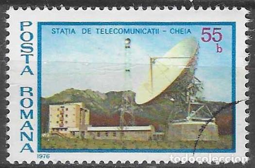 Sellos: RUMAN&Iacute;A 1977 - ESTACI&Oacute;N DE TELECOMUNICACIONES DE CHEIA - USADO