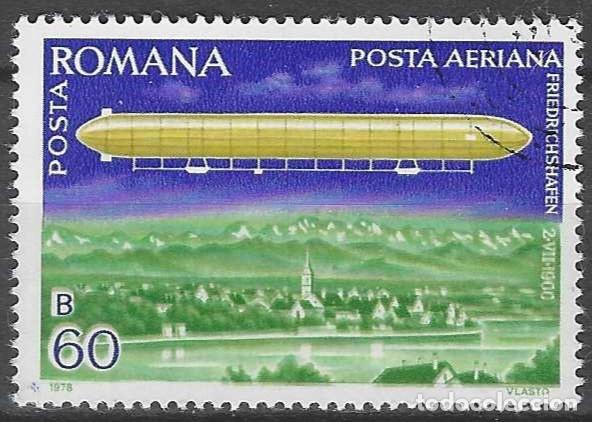 Sellos: RUMAN&Iacute;A 1978 - ZEPELINES SOBRE CIUDADES, LZ-1 SOBRE FRIEDRISCHSHAFEN, A&Eacute;REO - USADO