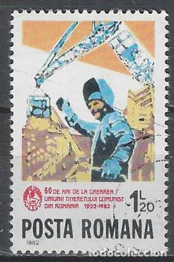 Sellos: RUMAN&Iacute;A 1982 - CONSTRUCCI&Oacute;N - USADO