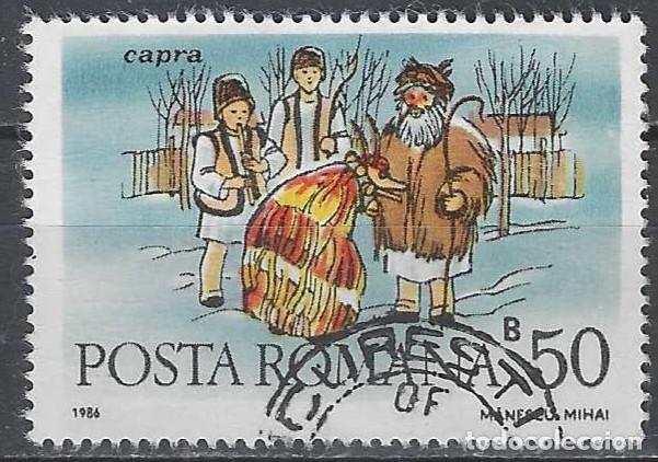Sellos: RUMAN&Iacute;A 1986 - A&Ntilde;O NUEVO, TRAJES Y DANZAS TRADICIONALES - USADO