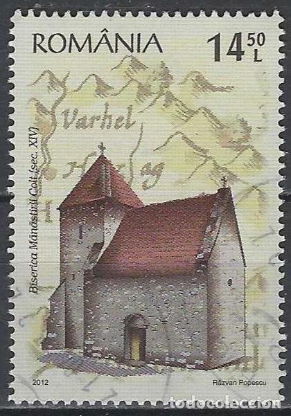 Sellos: RUMAN&Iacute;A 2012 - IGLESIA DE PIEDRA DEL &Aacute;REA HIST&Oacute;RICA DE TARA HATEGULUI, IGLESIA DE COLT - USADO