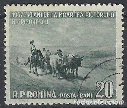 Sellos: RUMAN&Iacute;A 1957 - 50&ordm; ANIV. DE LA MUERTE DE NICOLAE GRIGORESCU - USADO