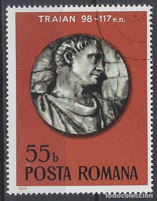 Sellos: RUMAN&Iacute;A 1975 - EMPERADOR TRAJANO, BAJORRELIEVE - USADO