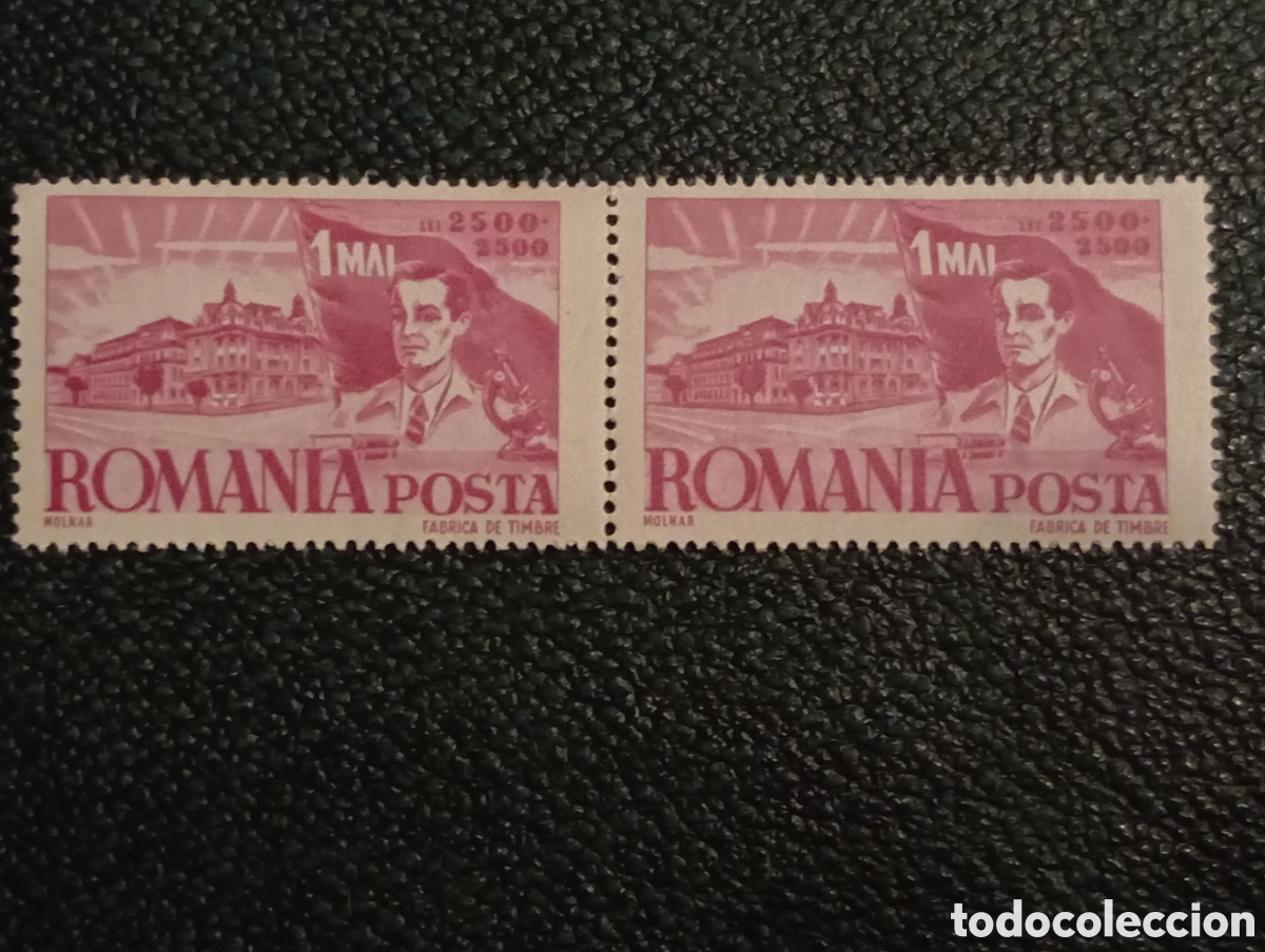 Sellos: Rumania 1947 Par Sellos 1 de Mayo Michel 1057/1061 MNH