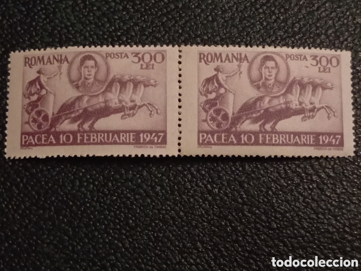 Sellos: Rumania 1947 Par Conmemoracion de la Paz Michel 1024 MNH