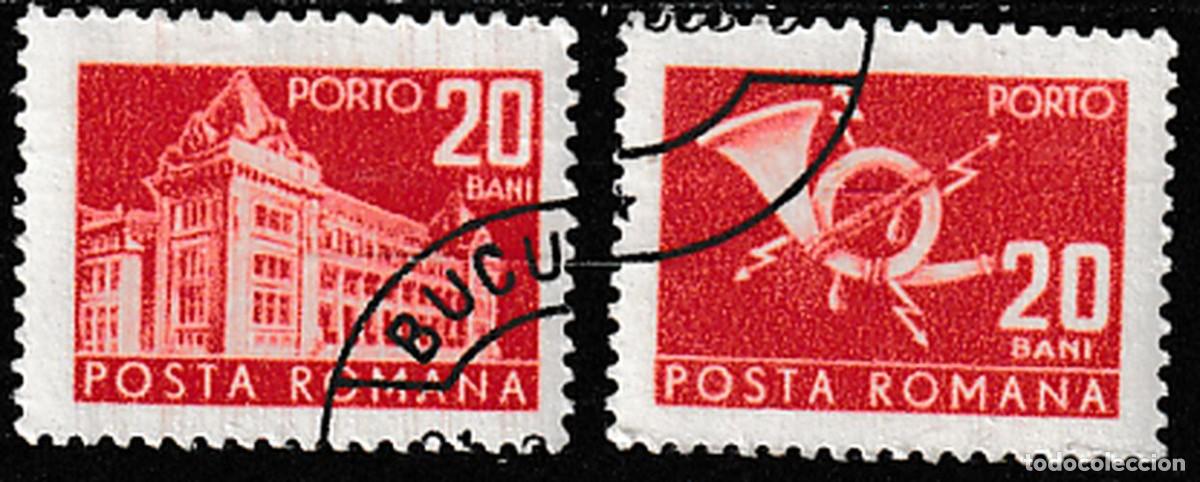 Sellos: Rumania 1967 Scott J124 Sellos &ordm; Oficina de Correos y Corneta Post Horn Porto Michel P109 Yvert T129