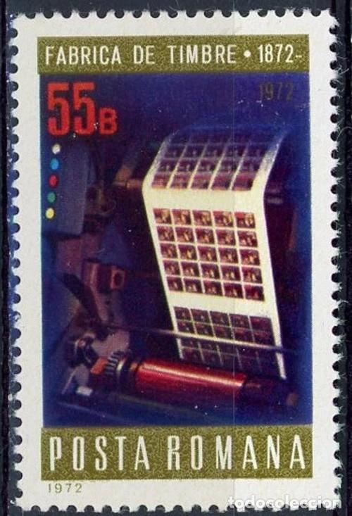 Sellos: Rumania 1972 Ivert 2705 *** Centenario de la Imprenta de Correos Rumana