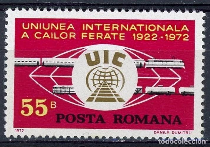 Sellos: Rumania 1972 Ivert 2706 *** 50&ordm; Aniversario de la Uni&oacute;n Internacional de Ferrocarriles