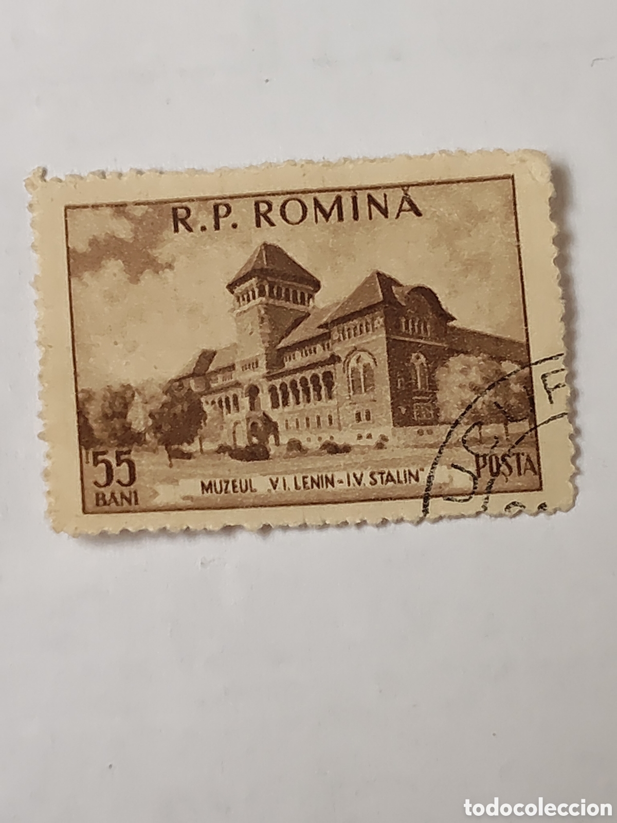 Sellos: Sello de Ruman&iacute;a museo dedicado a Lenin-Stalin 1955