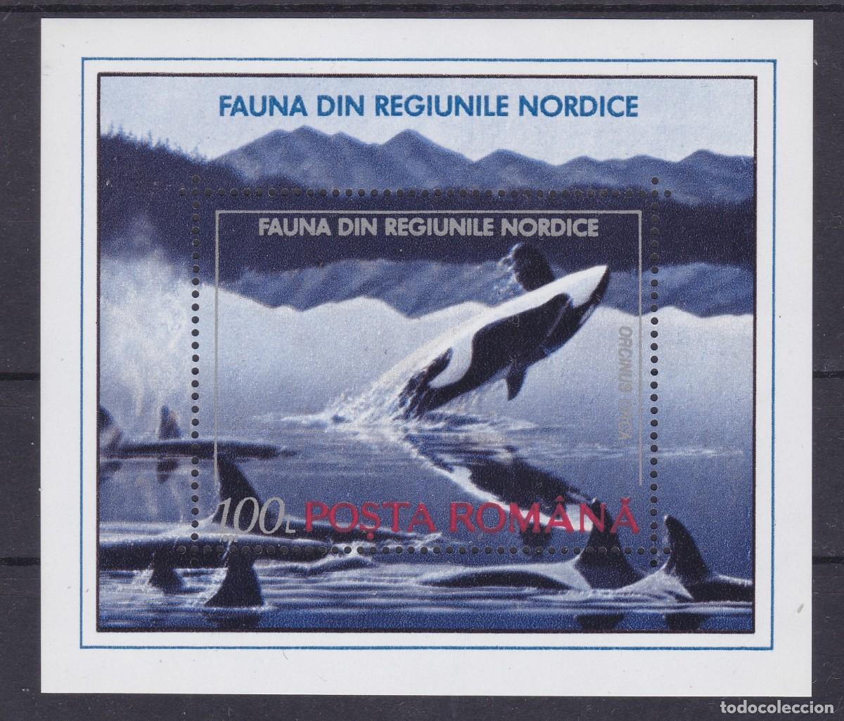 Sellos: Ruman&iacute;a 1992 - Orcas hoja bloque sin fijasellos -MNH-