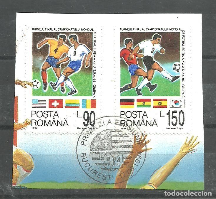 Sellos: RUMANIA 1994 - YVERT NRO. 4170 y 4172 -FRAGMENTO- USADO