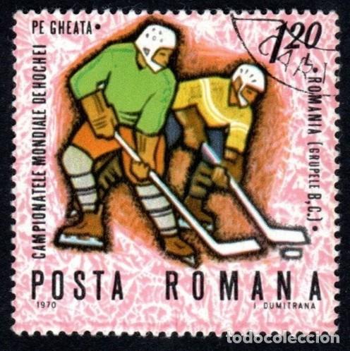 Sellos: Ruman&iacute;a. Hockey sobre Hielo. 1970. YT-2515. Nuevo. Matasello cortes&iacute;a.