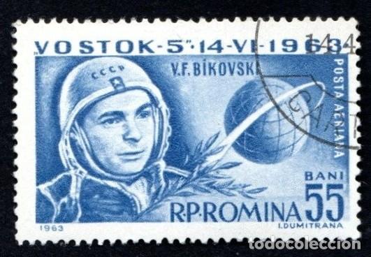 Sellos: Ruman&iacute;a. Astronauta Bostok. 1963. YT-PA175. Nuevo matasello cortes&iacute;a.