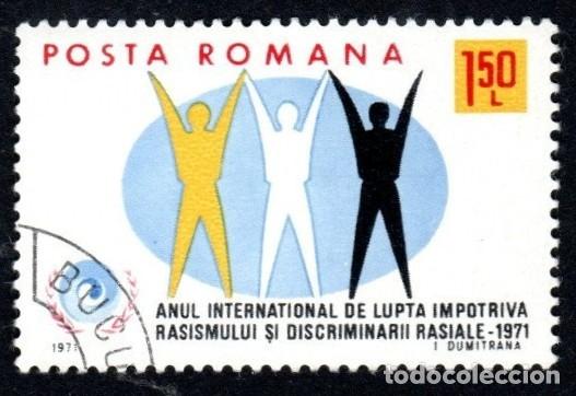 Sellos: Ruman&iacute;a. Lucha contra el Racismo. 1971. YT-2593. S. Completa. Nuevo matasello cortes&iacute;a.