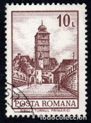 Sellos: Ruman&iacute;a. Torre de Sibiu. 1972. YT-2789. Usado