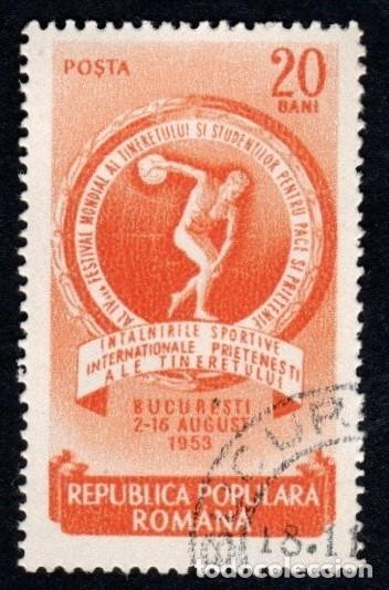 Sellos: Ruman&iacute;a. Festival Internacional. Bucarest. 1953. YT-1308. Usado