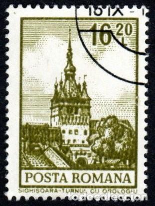 Sellos: Ruman&iacute;a. Torre del Reloj. 1979. YT-2793. Usado