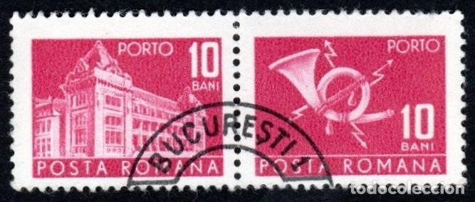 Sellos: Ruman&iacute;a. Tasa. Correos y Cuerno. 1967. YT-T129a. Nuevo. Matasello Cortes&iacute;a.