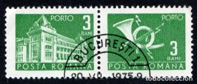 Sellos: Ruman&iacute;a. Tasa. Correos y Cuerno. 1967. YT-T127a. Usado