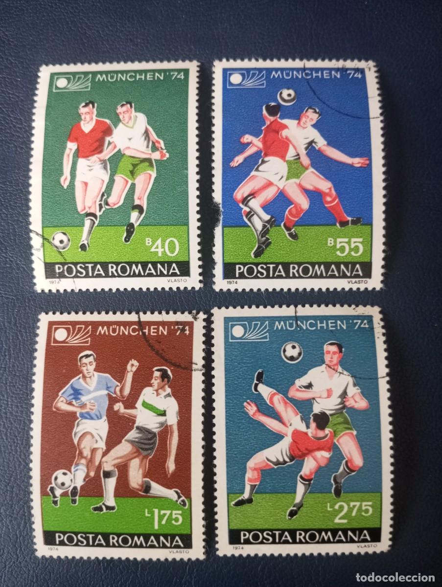 Sellos: RUMANIA, 1974, FUTBOL, MUNICH 74