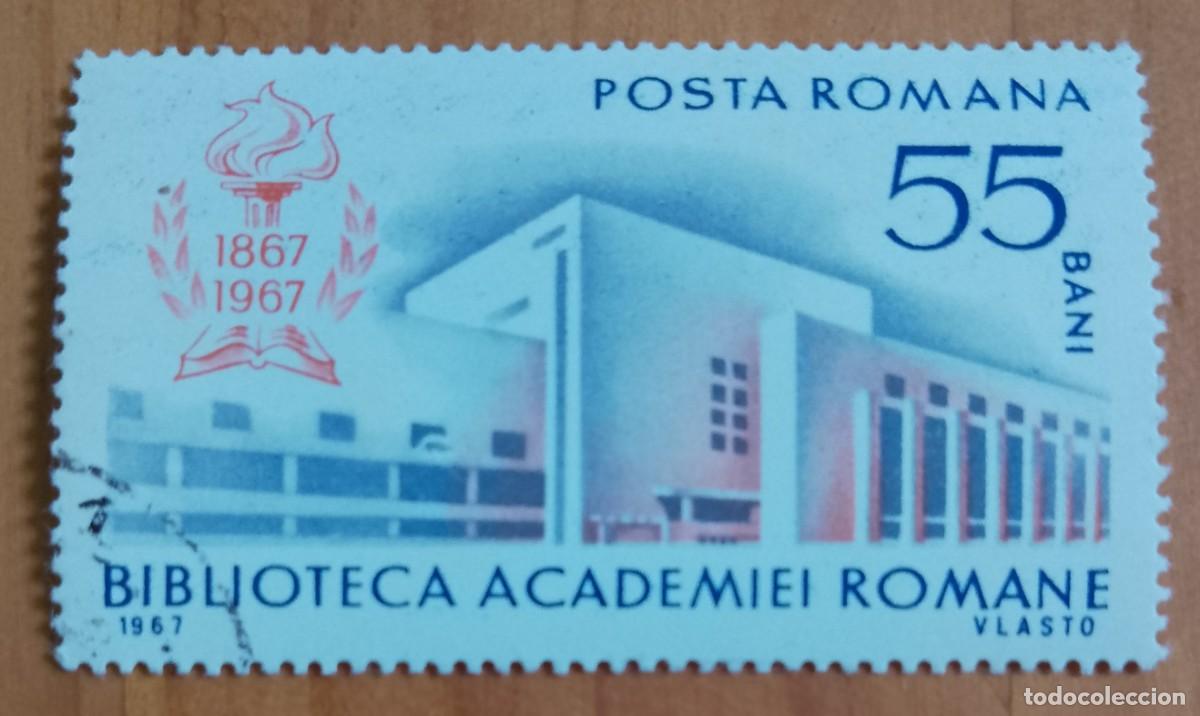 Sellos: RUMANIA - V/F 55 BANI - A&Ntilde;O 1867.1967 - CENTENARIO DE LA ACADEMIA RUMANA - VER DESCRIPCI&Oacute;N.