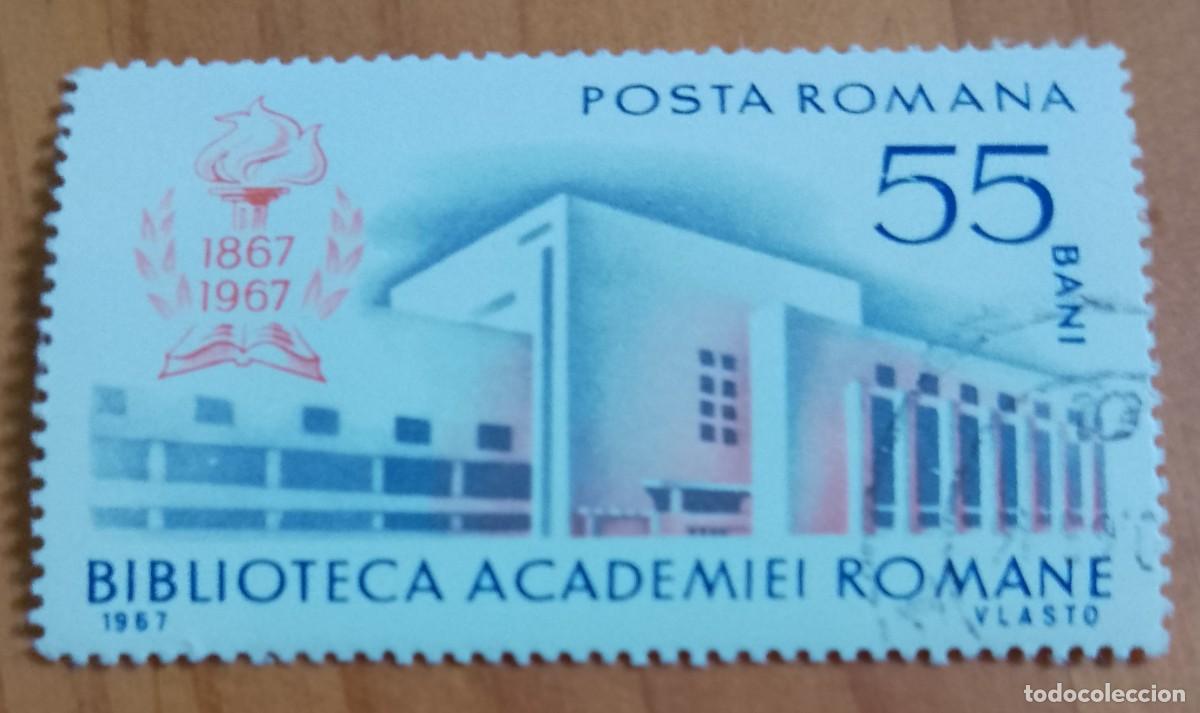 Sellos: RUMANIA - V/F 55 BANI - A&Ntilde;O 1867.1967 - CENTENARIO DE LA ACADEMIA RUMANA - VER DESCRIPCI&Oacute;N.