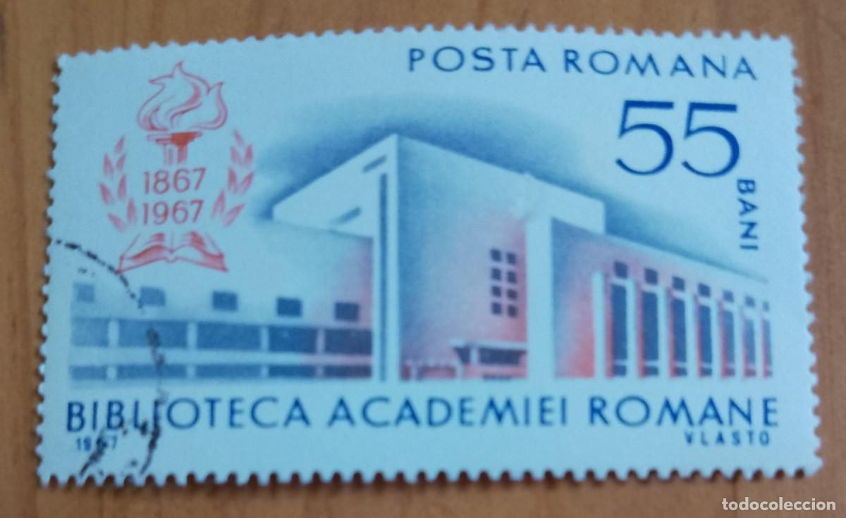 Sellos: RUMANIA - V/F 55 BANI - A&Ntilde;O 1867.1967 - CENTENARIO DE LA ACADEMIA RUMANA - VER DESCRIPCI&Oacute;N.