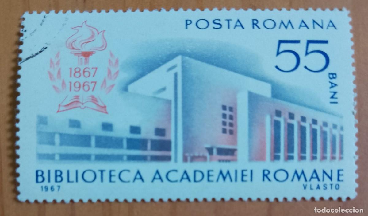 Sellos: RUMANIA - V/F 55 BANI - A&Ntilde;O 1867.1967 - CENTENARIO DE LA ACADEMIA RUMANA - VER DESCRIPCI&Oacute;N.