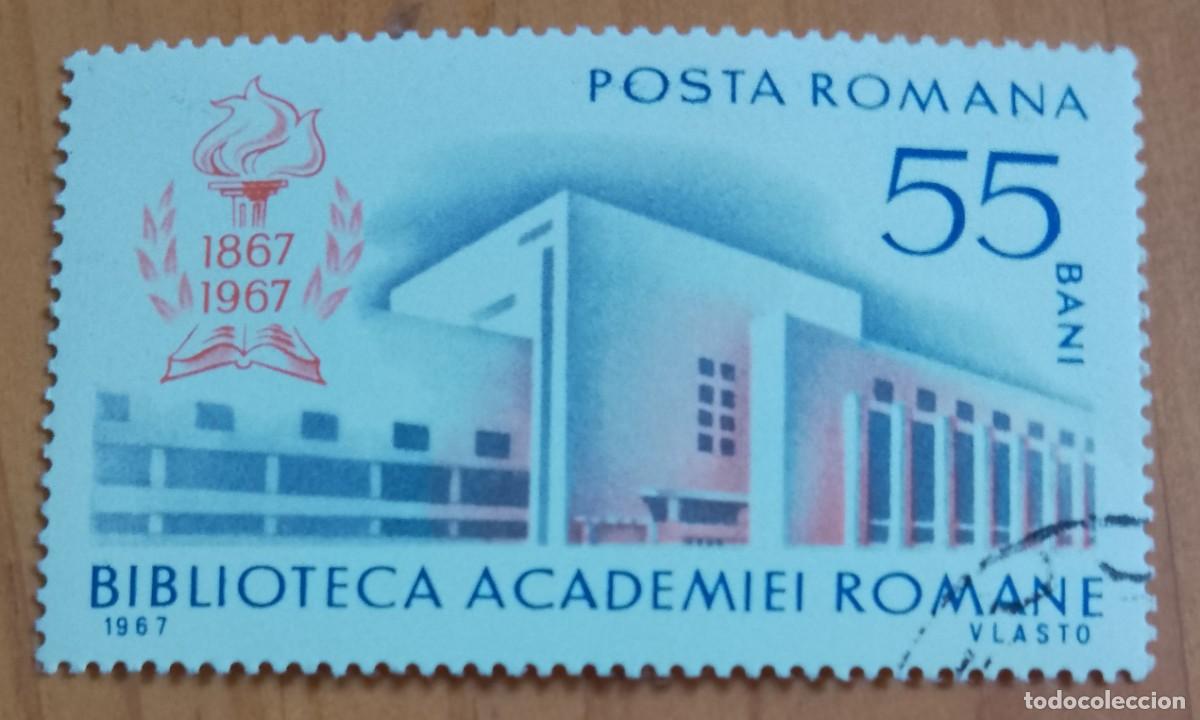 Sellos: RUMANIA - V/F 55 BANI - A&Ntilde;O 1867.1967 - CENTENARIO DE LA ACADEMIA RUMANA - VER DESCRIPCI&Oacute;N.