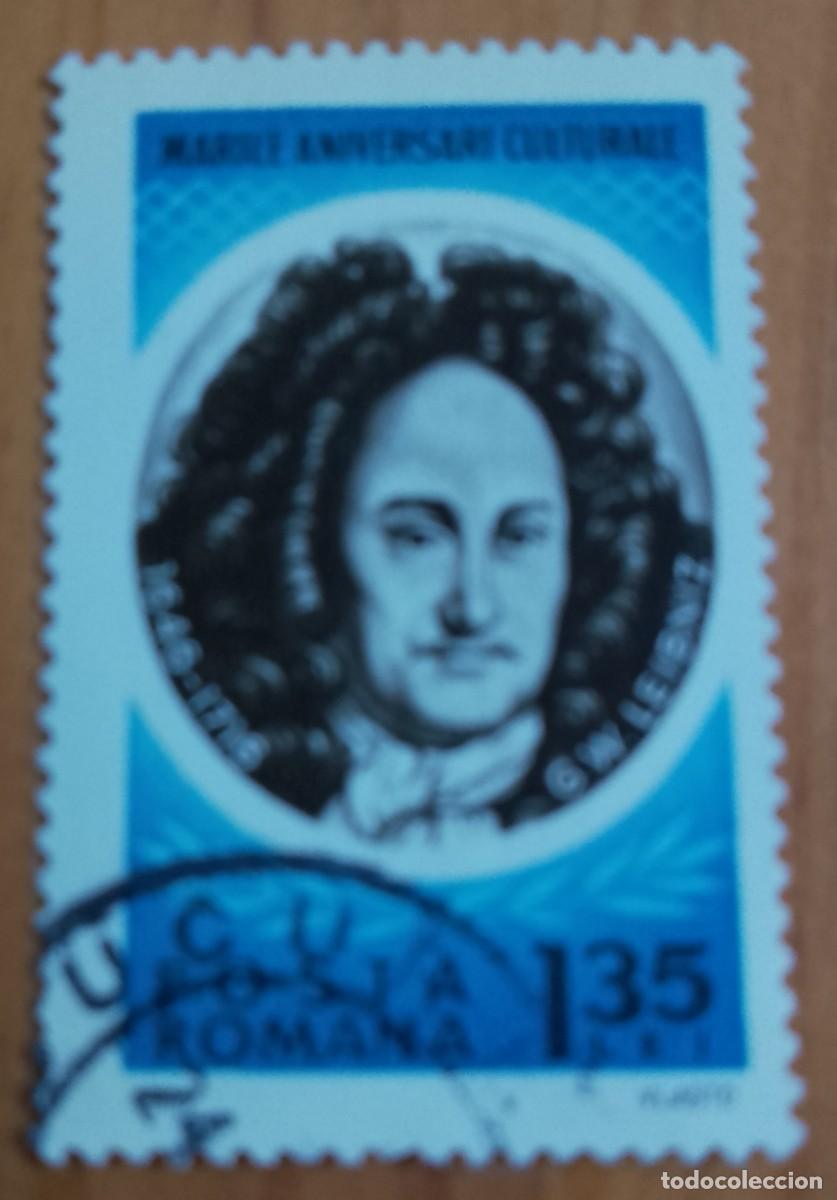 Sellos: RUMANIA - V/F 1,35 LEI - GRANDES ANIVERSARIOS CULTURALES, G. W. LEIBNIZ 1646.1716 - VER DESCRIPCI&Oacute;N