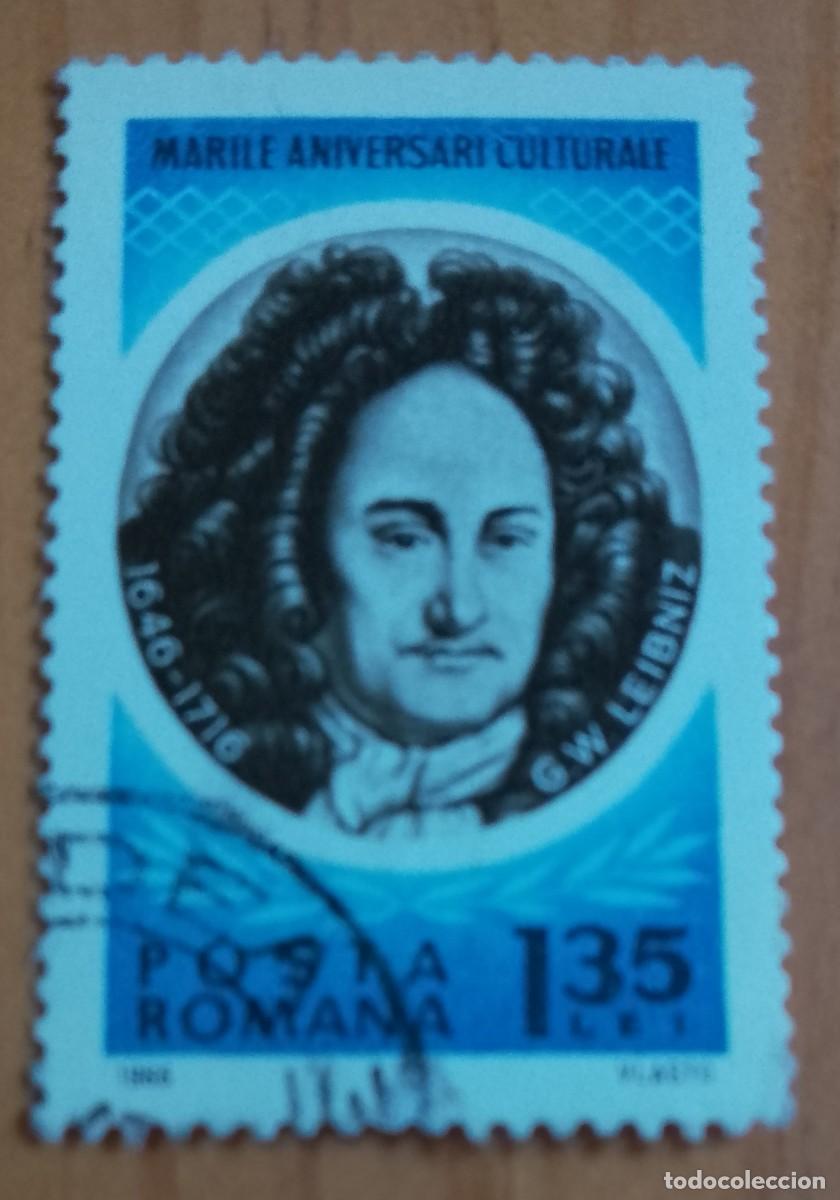 Sellos: RUMANIA - V/F 1,35 LEI - GRANDES ANIVERSARIOS CULTURALES, G. W. LEIBNIZ 1646.1716 - VER DESCRIPCI&Oacute;N