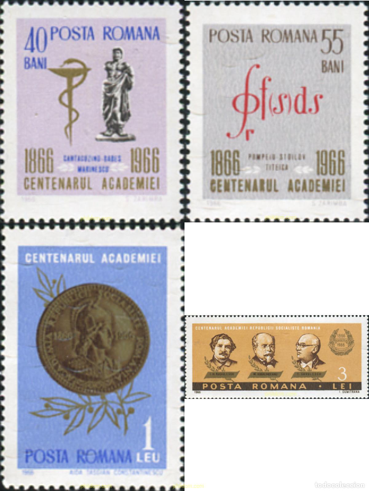 Sellos: 168208 MNH RUMANIA 1966 CENTENARIO DE LA ACADEMIA DE CIENCIAS