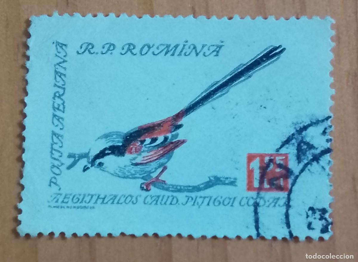 Sellos: RUMANIA - V/F 1,55 LEI - AEGITHALOS - FAUNA, AVE, P&Aacute;JARO DE COLA LARGA