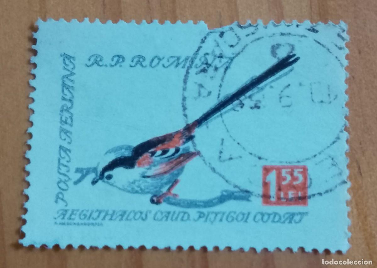 Sellos: RUMANIA - V/F 1,55 LEI - AEGITHALOS - FAUNA, AVE, P&Aacute;JARO DE COLA LARGA