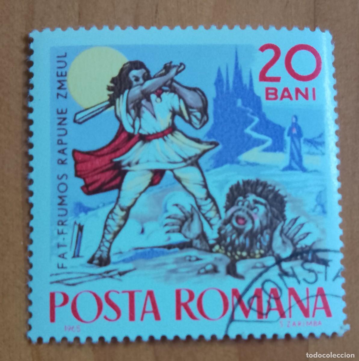 Sellos: RUMANIA - V/F 20 BANI - A&Ntilde;O 1965 - FAT-FRUMOS DERROTA A ZULEUL - VER DESCRIPCI&Oacute;N