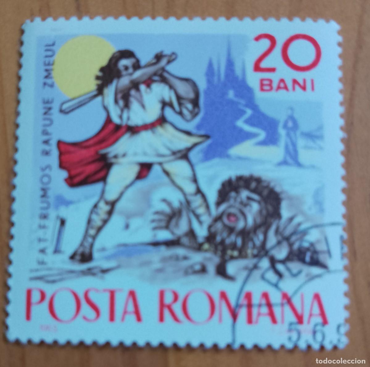 Sellos: RUMANIA - V/F 20 BANI - A&Ntilde;O 1965 - FAT-FRUMOS DERROTA A ZULEUL - VER DESCRIPCI&Oacute;N