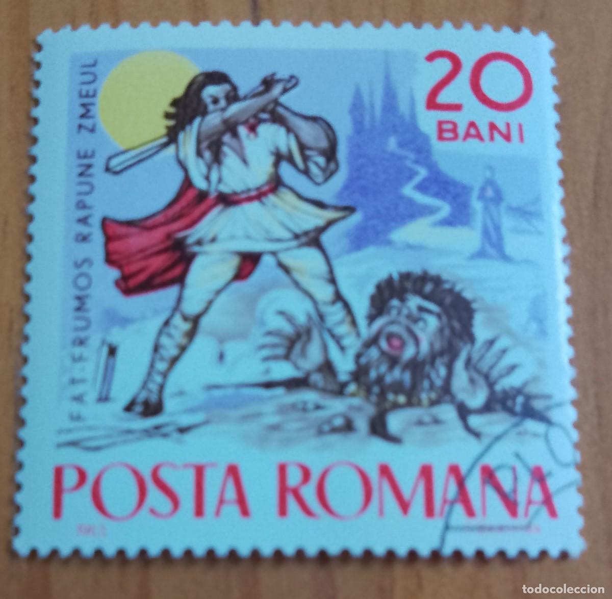 Sellos: RUMANIA - V/F 20 BANI - A&Ntilde;O 1965 - FAT-FRUMOS DERROTA A ZULEUL - VER DESCRIPCI&Oacute;N
