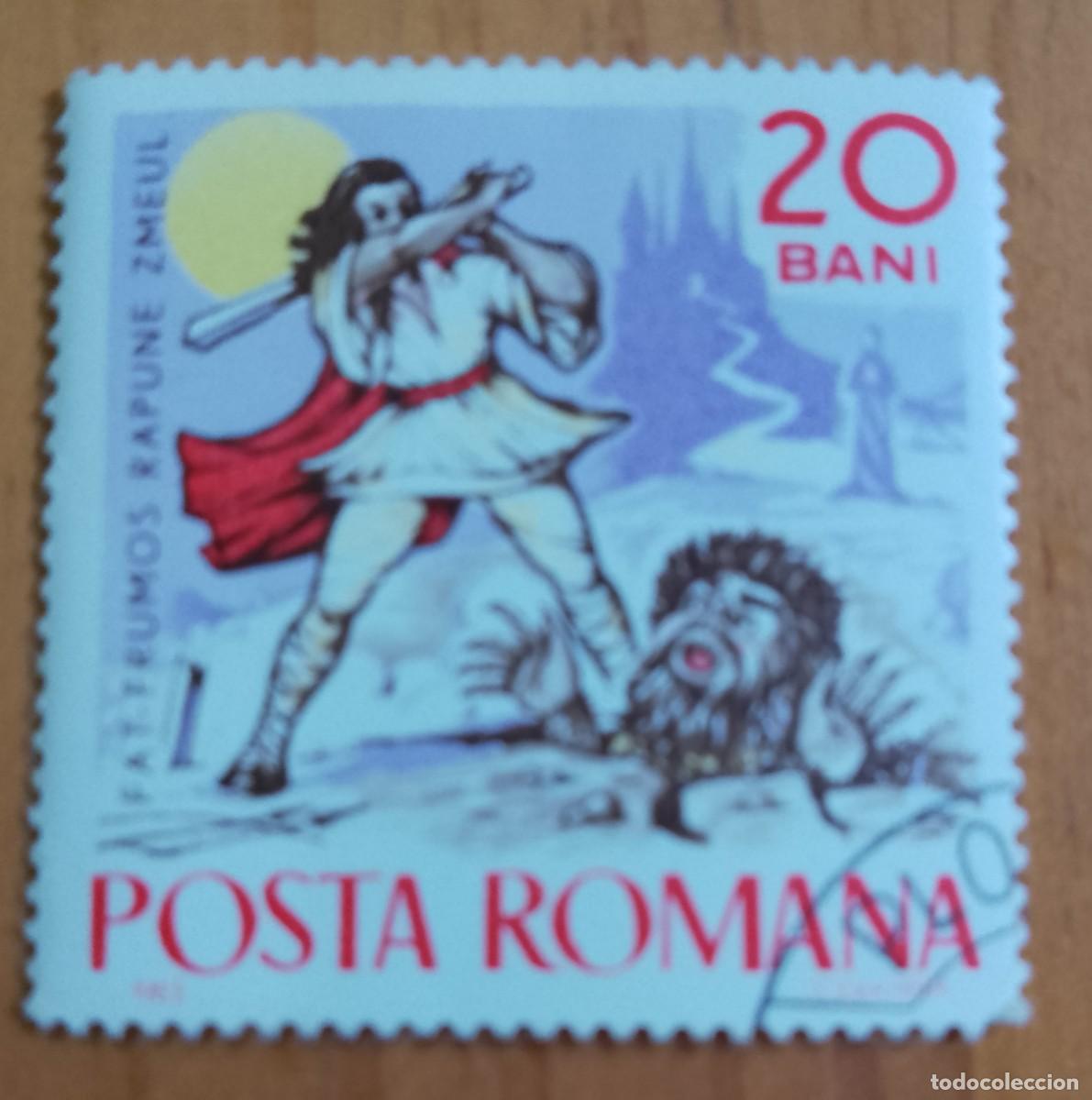 Sellos: RUMANIA - V/F 20 BANI - A&Ntilde;O 1965 - FAT-FRUMOS DERROTA A ZULEUL - VER DESCRIPCI&Oacute;N
