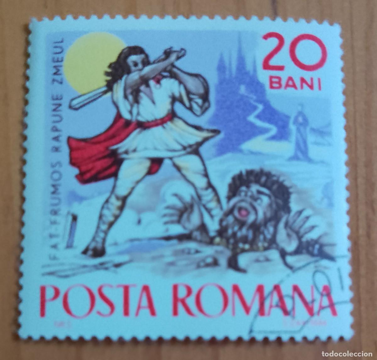 Sellos: RUMANIA - V/F 20 BANI - A&Ntilde;O 1965 - FAT-FRUMOS DERROTA A ZULEUL - VER DESCRIPCI&Oacute;N