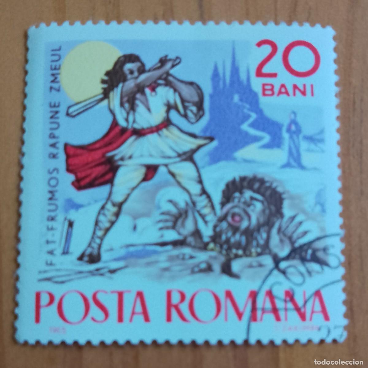 Sellos: RUMANIA - V/F 20 BANI - A&Ntilde;O 1965 - FAT-FRUMOS DERROTA A ZULEUL - VER DESCRIPCI&Oacute;N