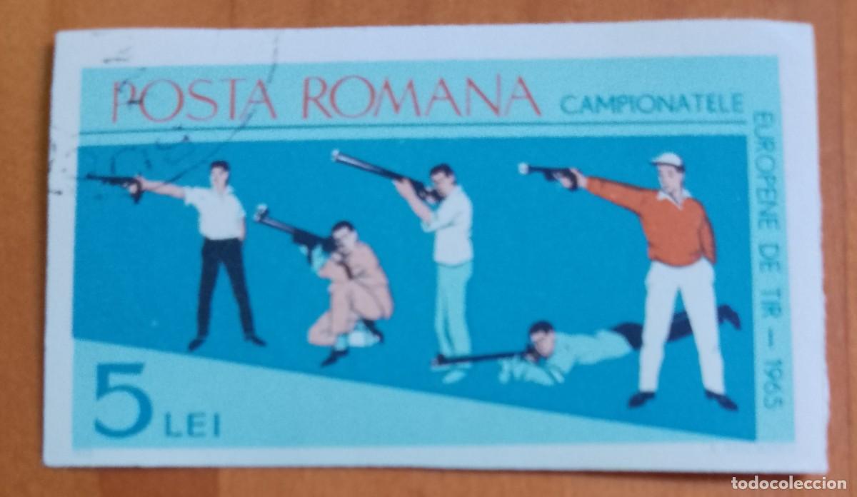 Sellos: RUMANIA - V/F 5 lei - A&Ntilde;O 1965 - CAMPEONATO EUROPEO DE TIRO - VER DESCRIPCI&Oacute;N