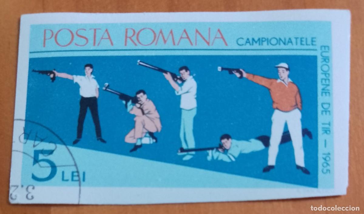 Sellos: RUMANIA - V/F 5 lei - A&Ntilde;O 1965 - CAMPEONATO EUROPEO DE TIRO - VER DESCRIPCI&Oacute;N